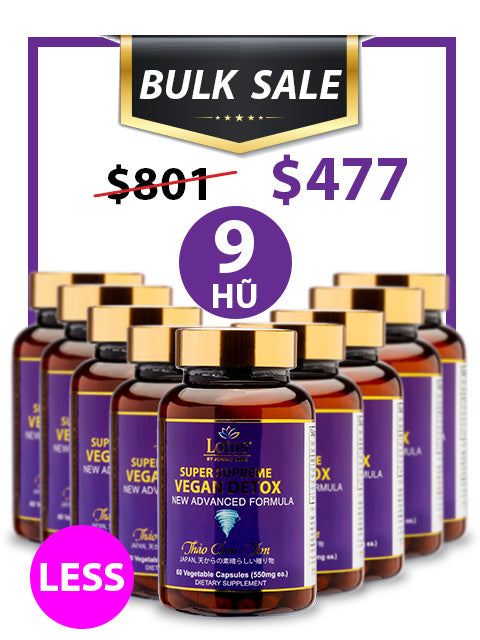 SUPER BULKSALE 9 HŨ - VEGAN DETOX LESS JUJUBE GIÚP ĐẨY ĐỘC TỐ