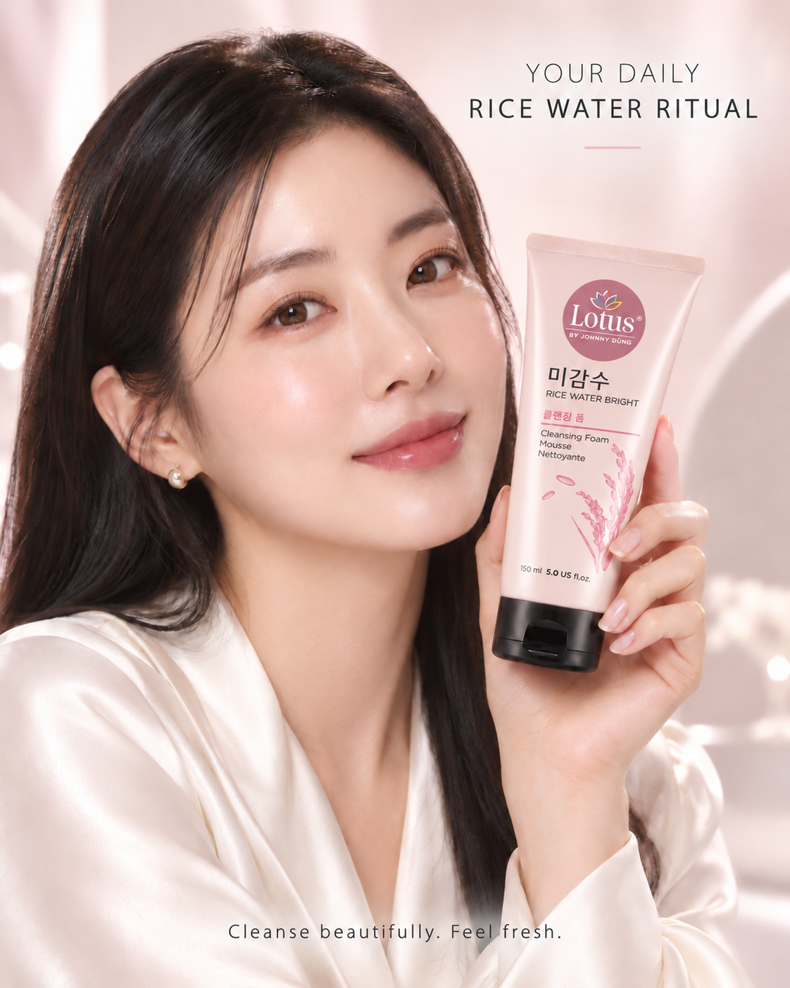 KOREAN RICE WATER BRIGHT CLEANSING FOAM 한국 쌀뜨물 브라이트 클렌징 폼