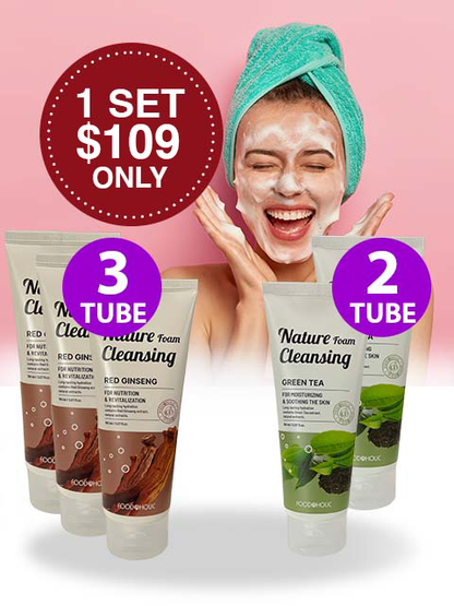 INCREDIBLE MIX CELEBRATION -  RED GINSENG  & GREEN TEA FACE WASH 레드인삼 × 그린티 페이스 워시