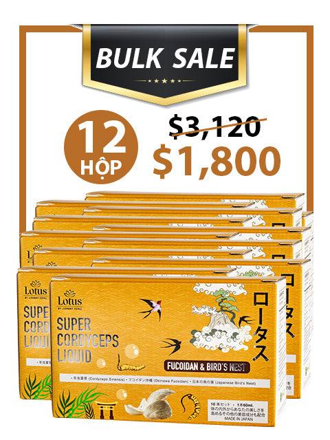 BULK SALE 12 BOXES - NƯỚC UỐNG ĐÔNG TRÙNG HẠ THẢO TỔ YẾN 3,000MG