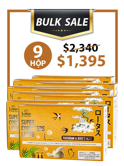 BULK SALE 9 BOXES - NƯỚC UỐNG ĐÔNG TRÙNG HẠ THẢO TỔ YẾN 3,000MG