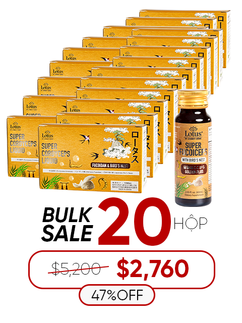 NƯỚC UỐNG ĐÔNG TRÙNG TỔ YẾN FUCOIDAN NHẬT BẢN  冬虫夏草フコイダン＆燕の巣