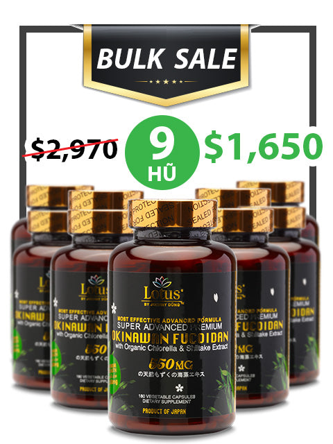 BULK SALE 9 HŨ - SUPER ADVANCED FUCOIDAN 550MG SHIITAKE