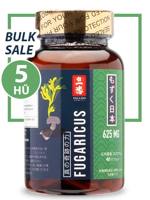 BULK SALE SAVING 5 HŨ - OKINAWA SUPER FUCOIDAN AGARICUS 625MG (40 CAPS)