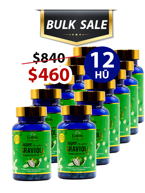 BULK SALE SAVING 12 HŨ - SUPER GRAVIOLA PLUS  3,160MG