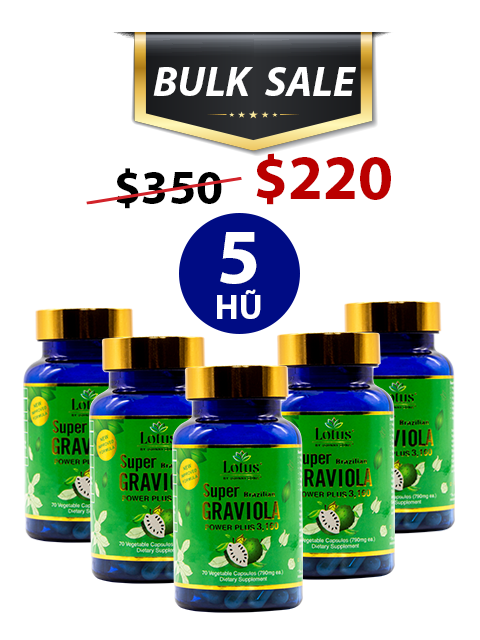 BULK SALE SAVING 5 HŨ - SUPER GRAVIOLA PLUS  3,160MG