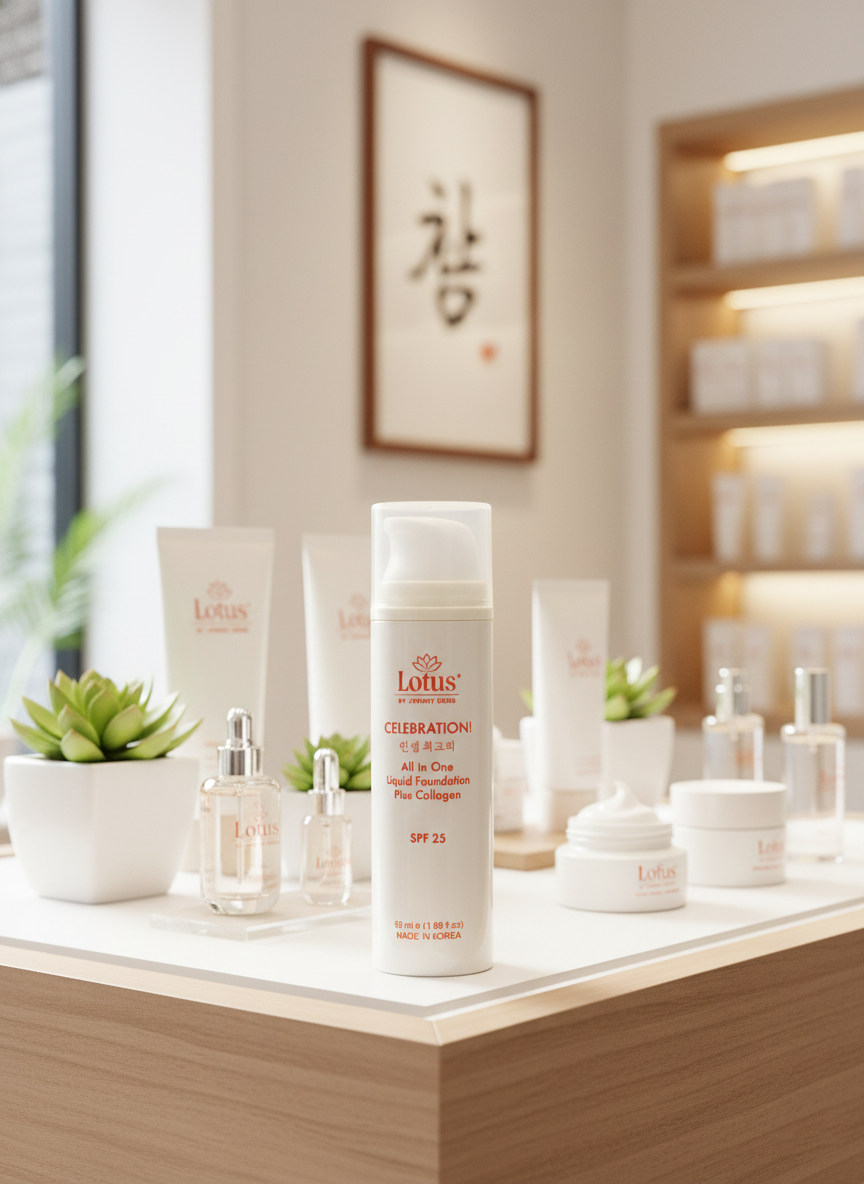 KOREAN ALL IN ONE SUPER LIQUID FOUNDATION WITH COLLAGEN 콜라겐 파운데이션 크림