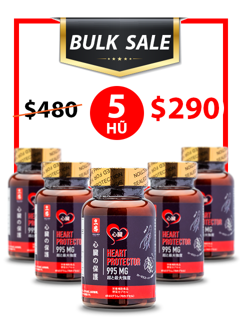 BULK SALE 5 HŨ - DƯỢC THẢO BẢO VỆ TIM HEART PROTECTOR 995MG