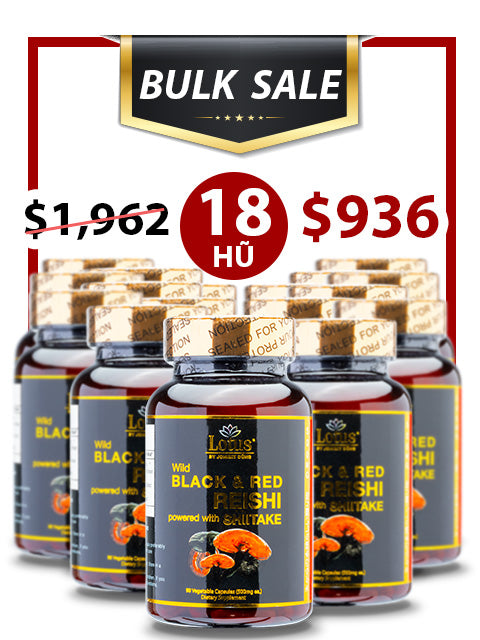 BULK SALE SAVING 18 HŨ - SUPER BLACK RED REISHI NHẬT BẢN
