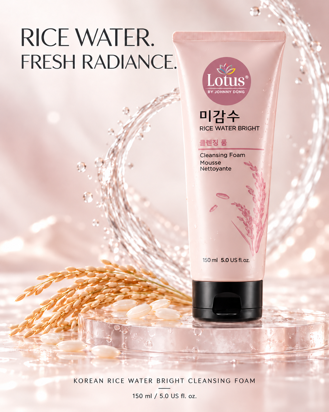 KOREAN RICE WATER BRIGHT CLEANSING FOAM 한국 쌀뜨물 브라이트 클렌징 폼