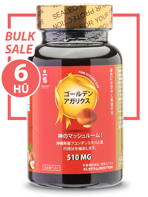 BULK SALE SAVING 6 HŨ - NẤM VÀNG THÁI DƯƠNG NHẬT BẢN 510MG