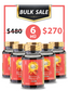 BULK SALE SAVING 6 HŨ - NẤM VÀNG THÁI DƯƠNG NHẬT BẢN 510MG