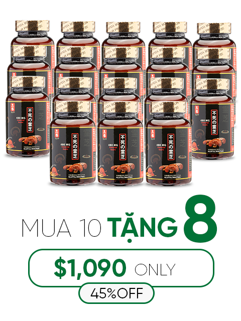 JAPANESE NANO RED REISHI - THUẦN LINH CHI ĐỎ 480MG パワフル赤霊芝