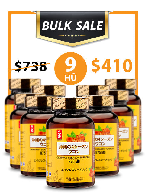 BULK SALE SAVING 9 HŨ - NGHỆ BỐN MÙA OKINAWA 875MG