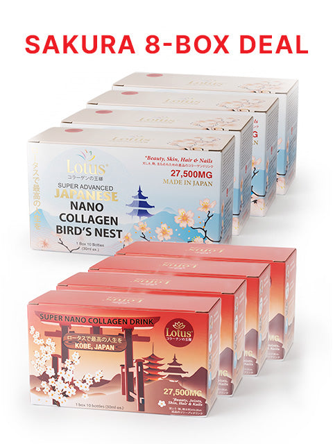 COMBO SAKURA 8 BOX DEAL – SUPER COLLAGEN NANO PLUS 27,500MG 美しい桜