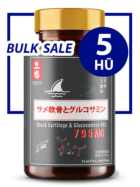 BULK SALE SAVING 5 HŨ - SỤN CÁ MẬP SHARK GLUCOSAMINE CHO XƯƠNG KHỚP