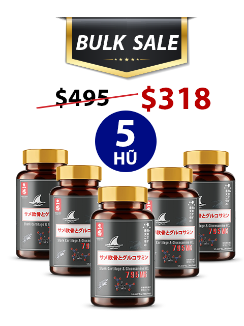 BULK SALE SAVING 5 HŨ - SỤN CÁ MẬP SHARK GLUCOSAMINE CHO XƯƠNG KHỚP