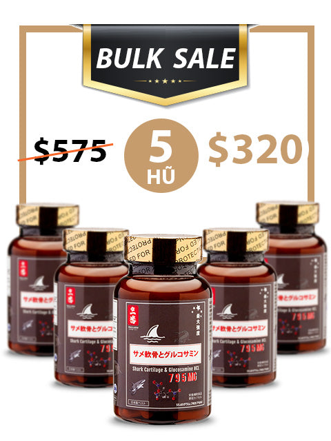 BULK SALE SAVING 5 HŨ - SỤN CÁ MẬP SHARK GLUCOSAMINE CHO XƯƠNG KHỚP
