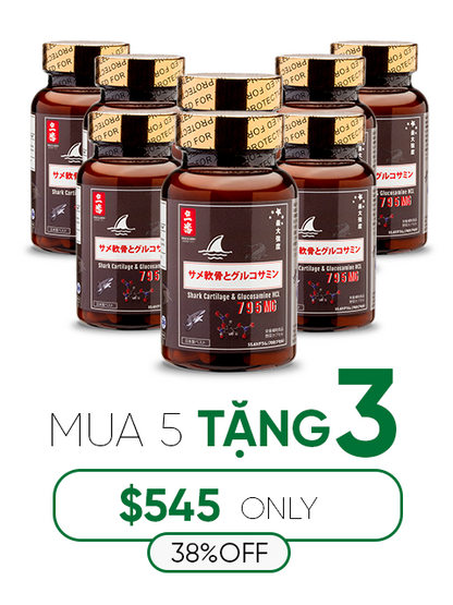 SHARK CARTILAGE & GLUCOSAMINE - SỤN CÁ MẬP CHO XƯƠNG KHỚP 日本のサメ軟骨