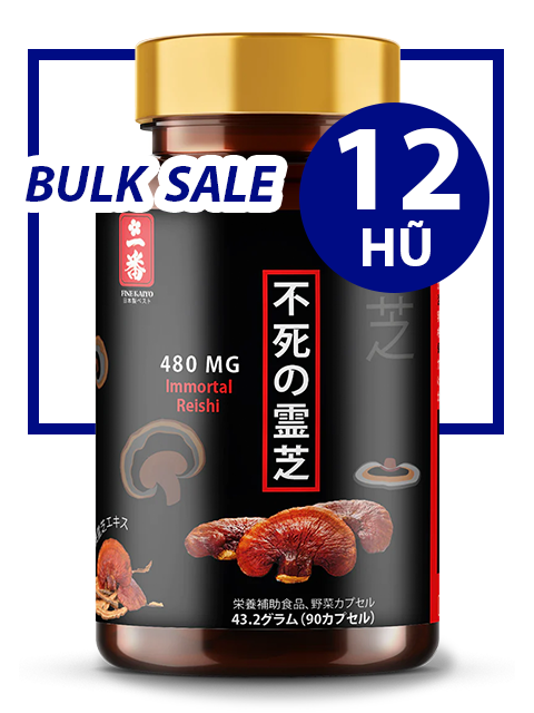 BULK SALE SAVING 12 HŨ - NANO LINH CHI ĐỎ NHẬT BẢN 480MG