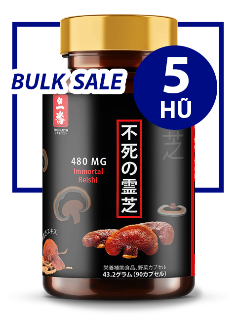 BULK SALE SAVING 5 HŨ - NANO LINH CHI ĐỎ NHẬT BẢN 480MG