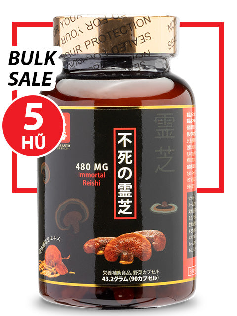 BULK SALE SAVING 5 HŨ - NANO LINH CHI ĐỎ NHẬT BẢN 480MG