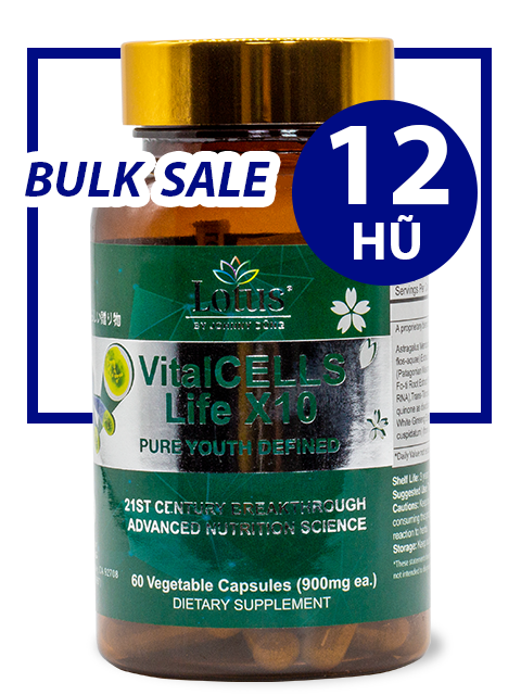 BULK SALE SAVING 12 HŨ - VITALCELLS LIFE X10 TRƯỜNG SANH TỰ CHI THẢO