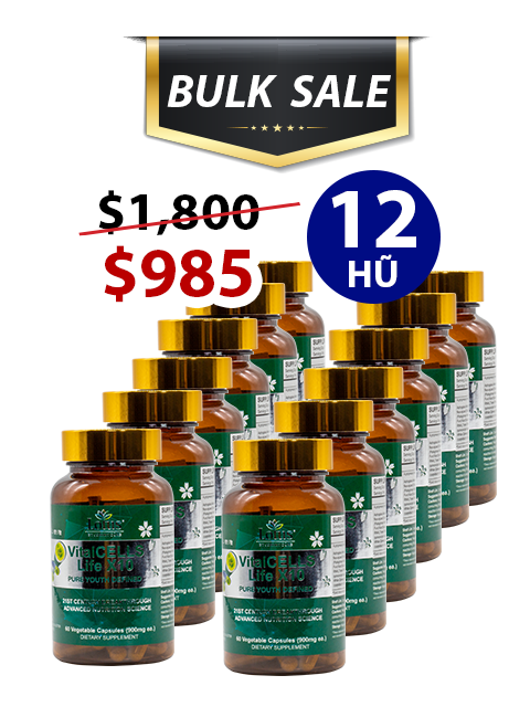 BULK SALE SAVING 12 HŨ - VITALCELLS LIFE X10 TRƯỜNG SANH TỰ CHI THẢO