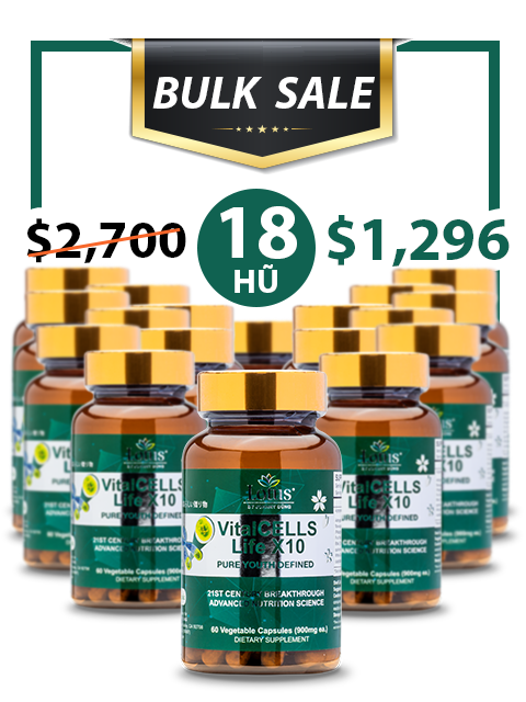 BULK SALE SAVING 18 HŨ - VITALCELLS LIFE X10 TRƯỜNG SANH TỰ CHI THẢO