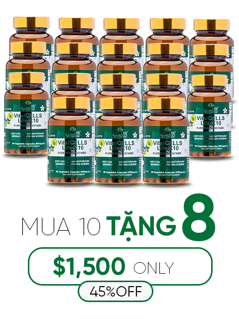 VitalCELLS LIFE X10 - TRƯỜNG SANH TỰ CHI THẢO テロメアからの生命力