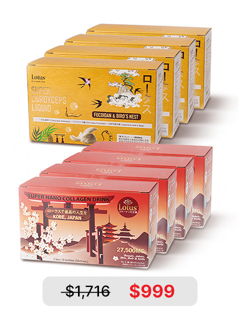 COMBO WELLNESS ENERGY – FUCOICEPS & COLLAGEN REISHI PLUS 27,500MG ウェルネスサプリメント