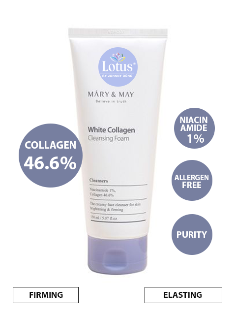 KOREAN WHITE COLLAGEN CLEANSING FOAM - 럭셔리하게 깨어나는 피부의 광채